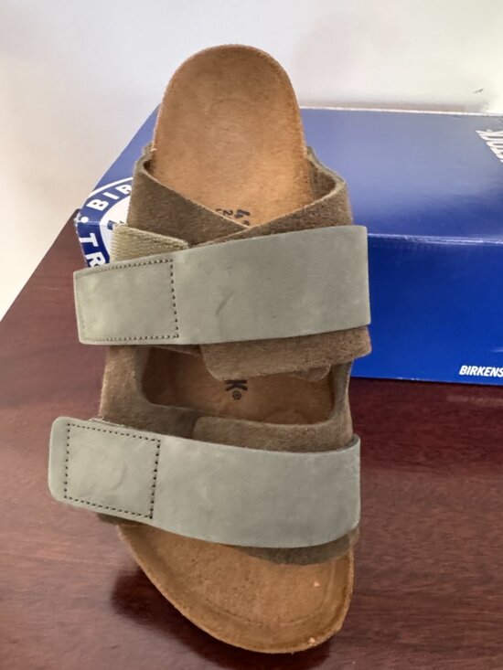Birkenstock Unisex Uji Nubuck-Suede Leather in Olive  - Sz: 8US/41
